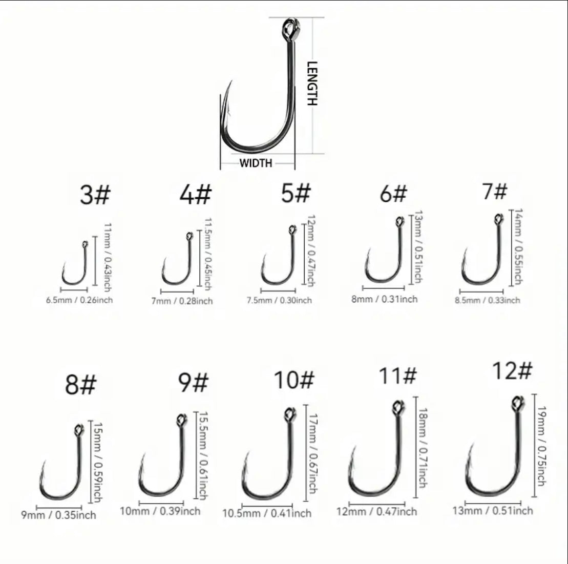 800pcs High Carbon Steel Fishing Hooks Set