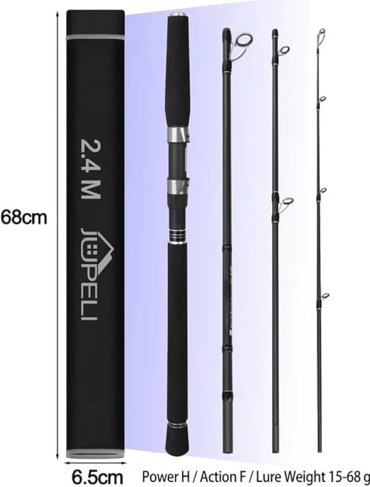 4-Piece Carbon Fibre Travel Spinning Rod